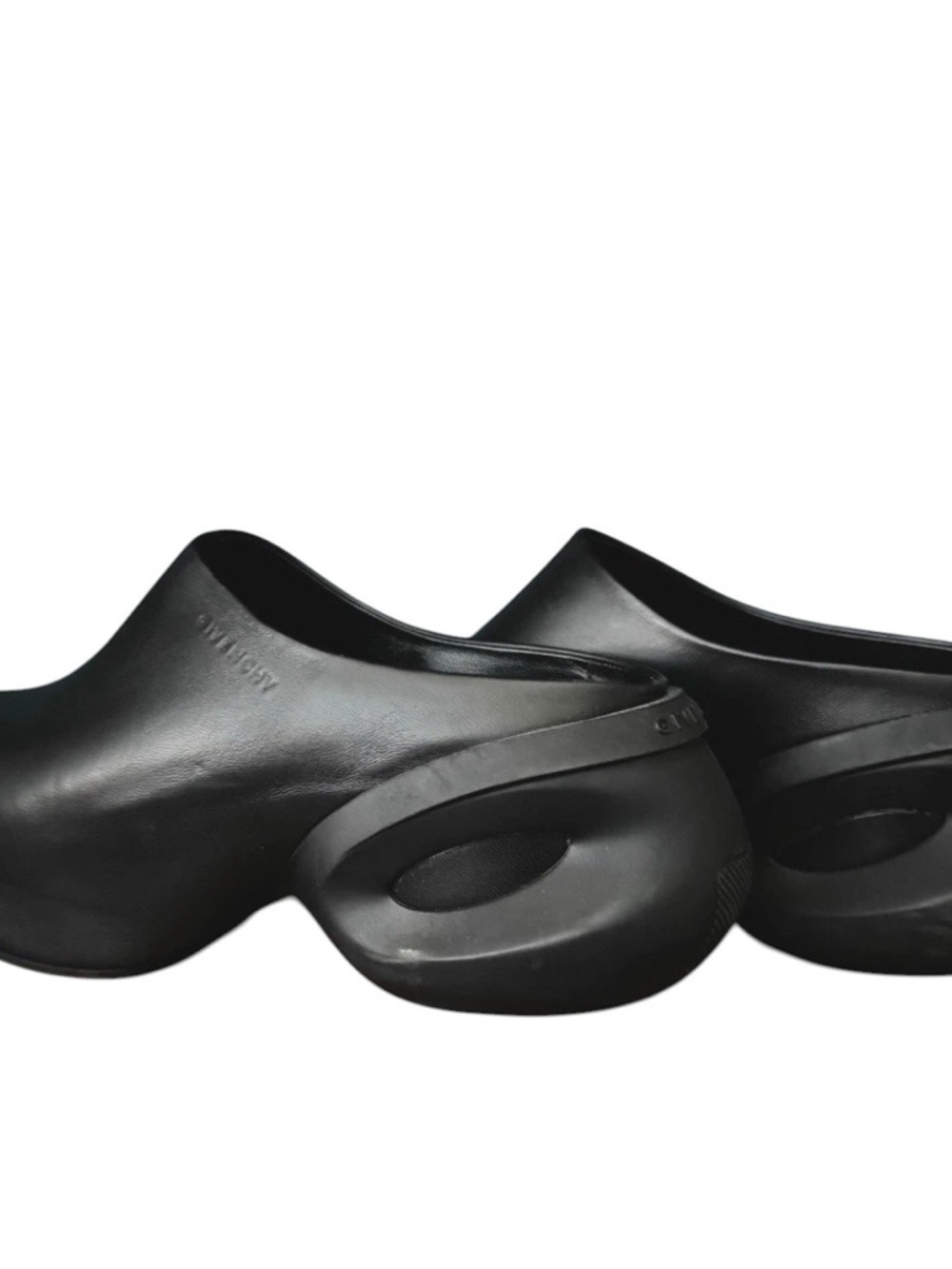 Givenchy Black G Clogs Leather Rubber Mule Slip On Logo SKU 221278M231003 in EUC - Picture 2 of 14